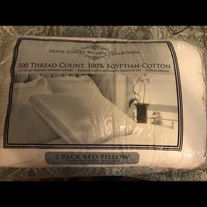 2 Hotel Luxury Reserve Pillows Queen Sz 500 Thread